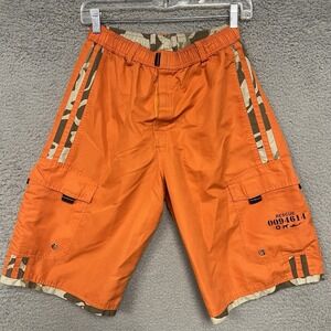 A.P. Co Shorts Mens Sz L‎ Orange Desert Camouflage Camo Reversible Cargo Stretch